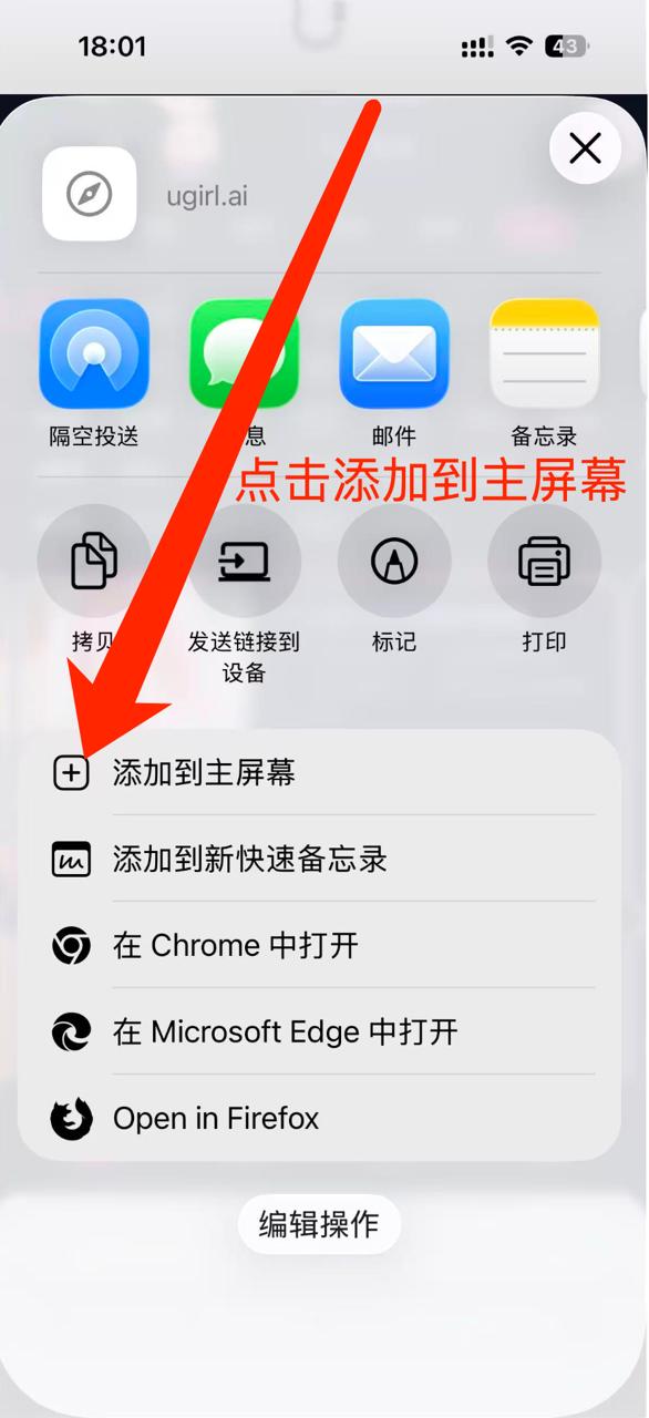 iOS Firefox 确认添加